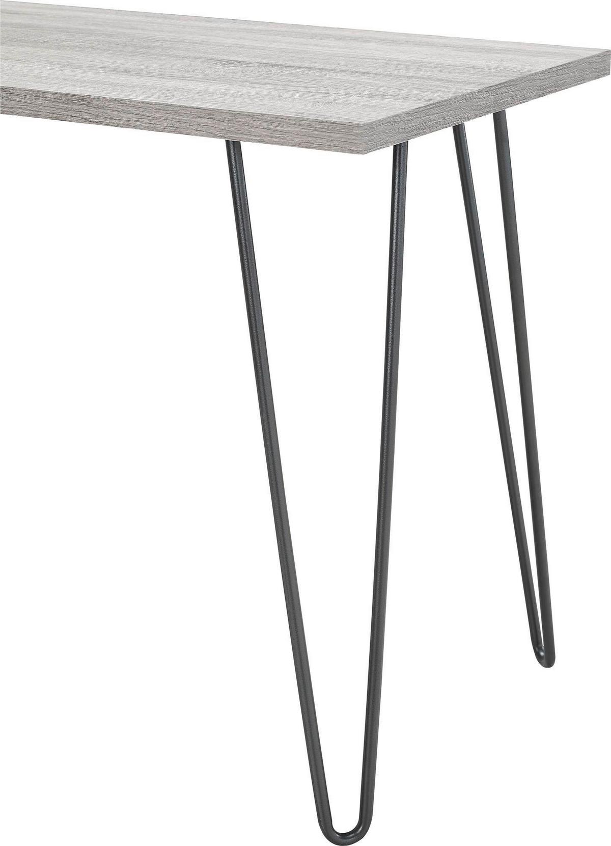 Schreibtisch Owen Grau L: 100cm - Schwarz/Grau, Design, Holzwerkstoff/Metall (100/49/70cm) - MID.YOU