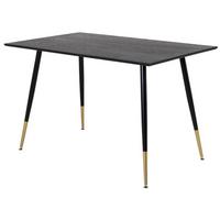 Esstisch Dipp - Goldfarben/Schwarz, Design, Holz/Metall (120/85/75cm) - Livetastic