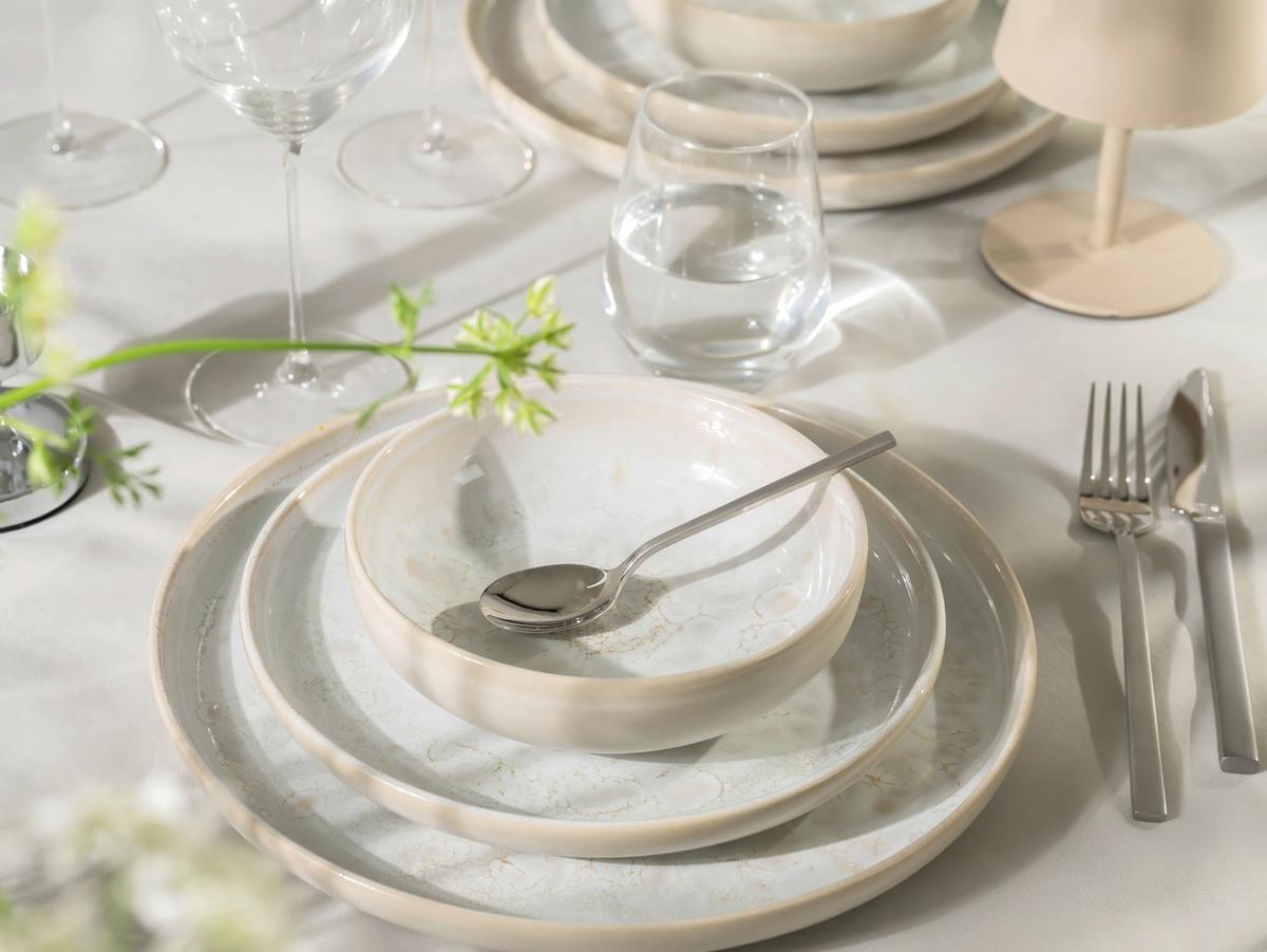 Tafelserviceset YUKi Steinzeug, Weiß, 12 -Teilig. - Weiß, Basics, Keramik - Creatable