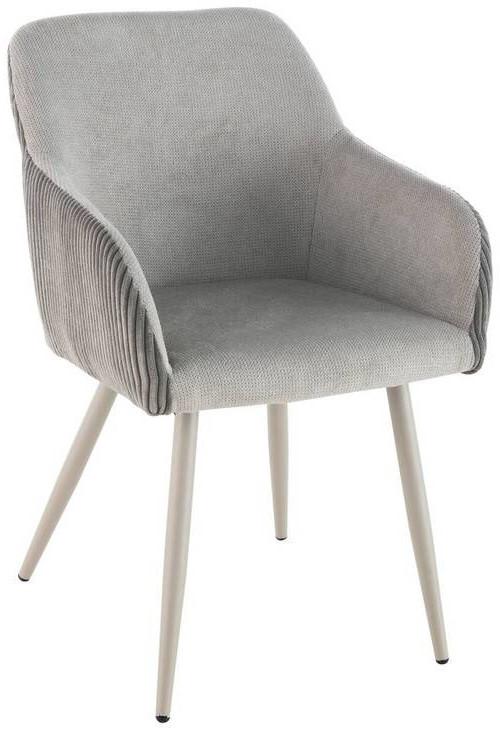 Armlehnstuhl Eddy - Beige/Grau, LIFESTYLE, Holz/Textil (54/84/60cm) - Livetastic