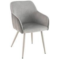 Armlehnstuhl Eddy - Beige/Grau, LIFESTYLE, Holz/Textil (54/84/60cm) - Livetastic