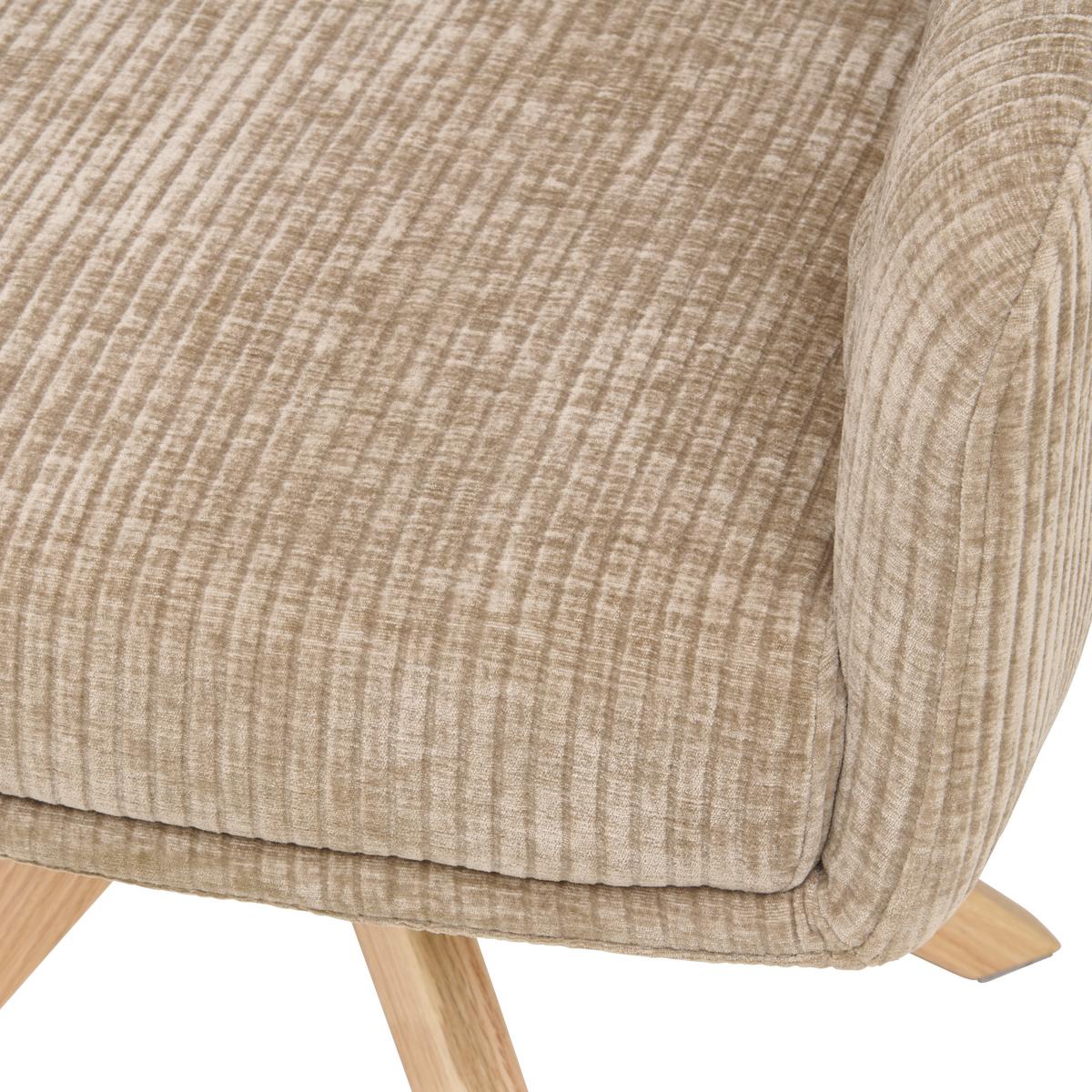 Armlehnstuhl Mattis Cord Beige, B: 60 cm - Beige/Naturfarben, KONVENTIONELL, Holz/Textil (60/90/69cm) - Livetastic