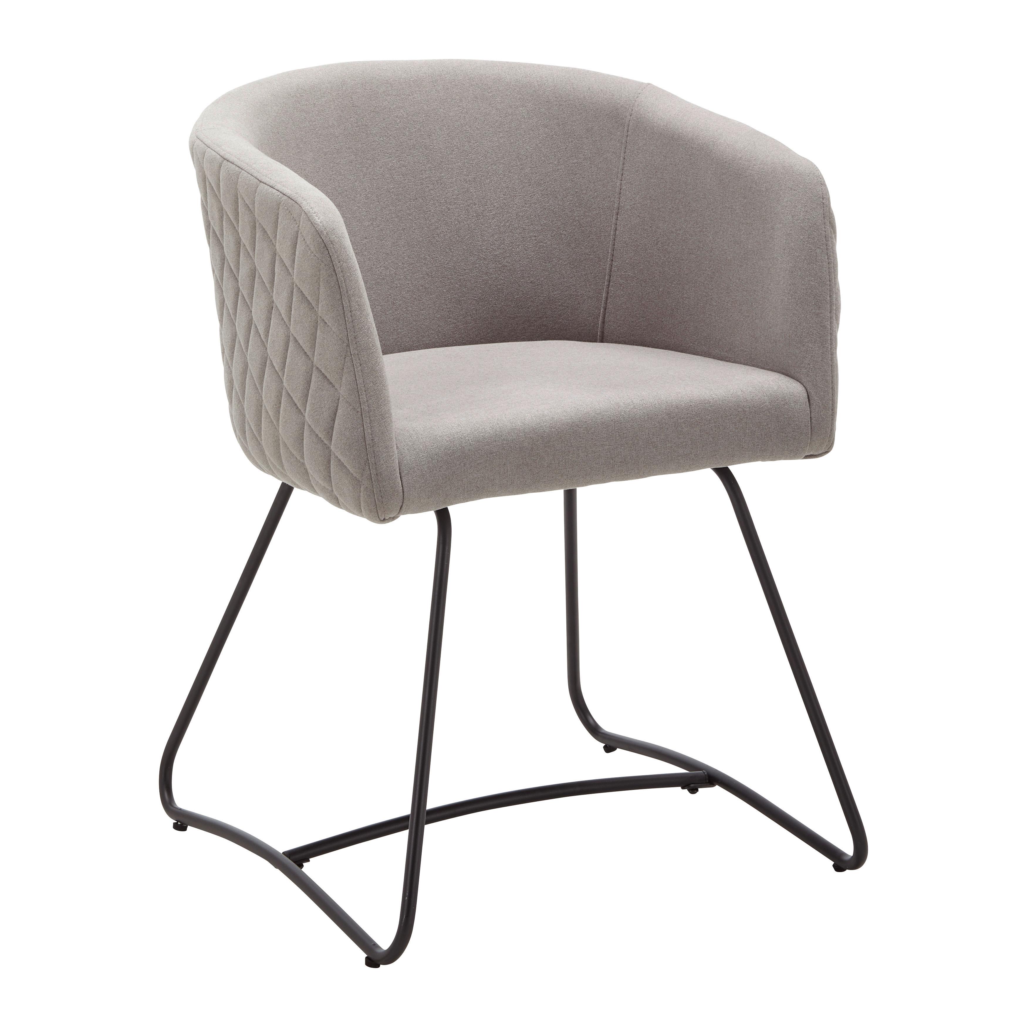 Stolička IVA svetlosivá - čierna/svetlosivá, Modern, kov/textil (55/76/57cm) - Bessagi Home