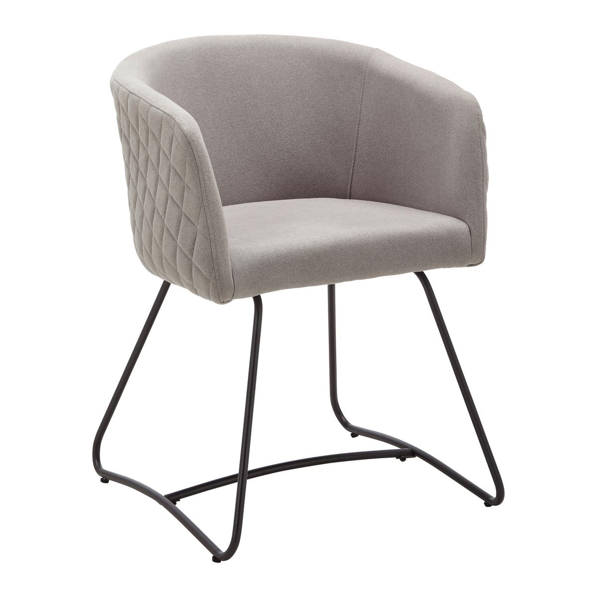 Stolička IVA svetlosivá - čierna/svetlosivá, Modern, kov/textil (55/76/57cm) - Bessagi Home