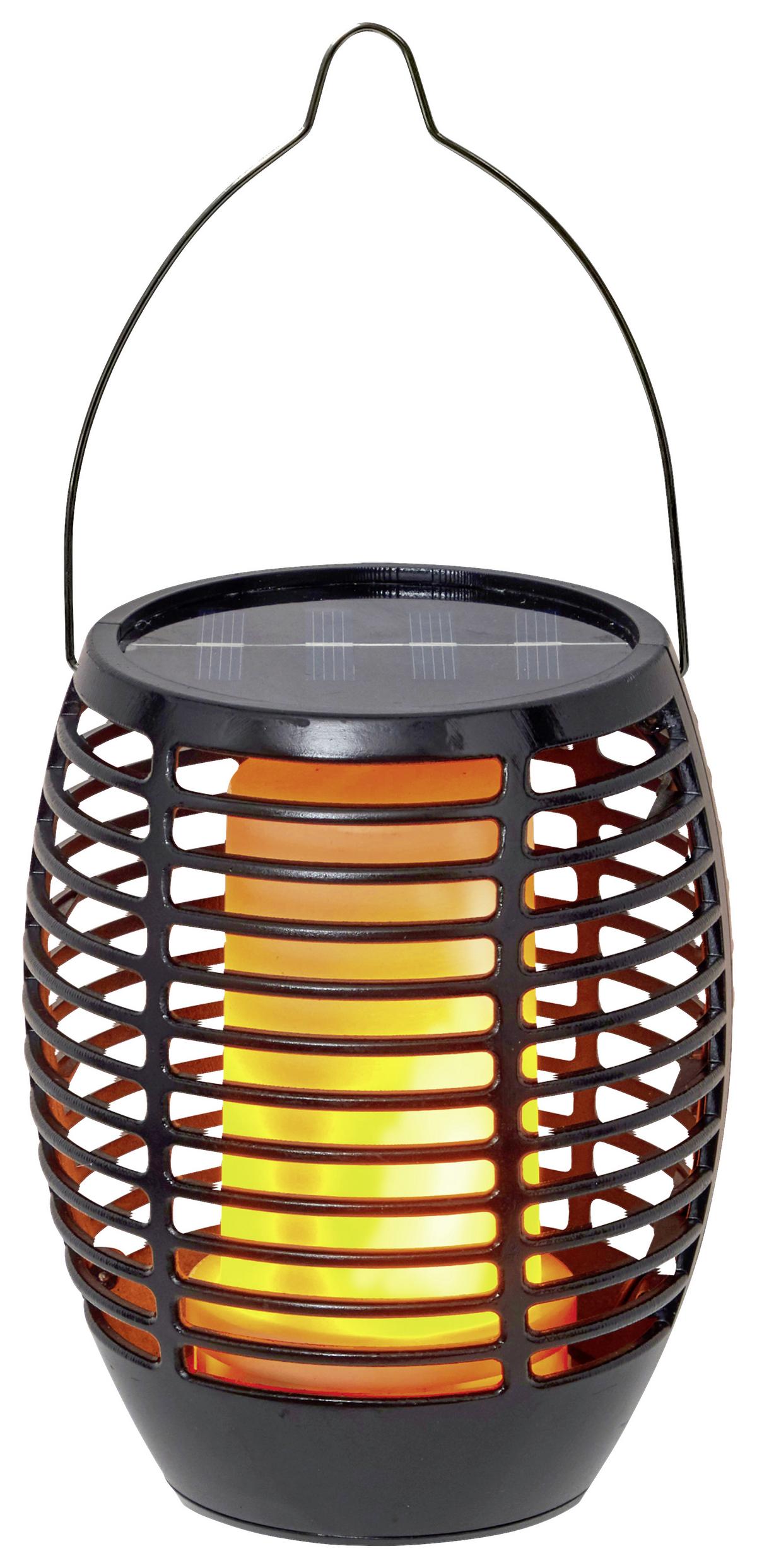 Solarleuchte Schwarz Adela 72xled Bernsteinfarben H: 78cm - Schwarz, KONVENTIONELL, Kunststoff (12/78cm)