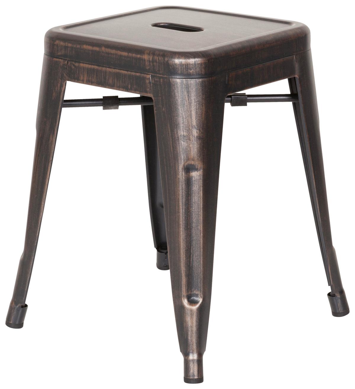Hocker Vantaggio Stahl Schwarz/golden H: 46 Cm - Goldfarben/Schwarz, Basics, Metall (39/46/39cm) - MID.YOU