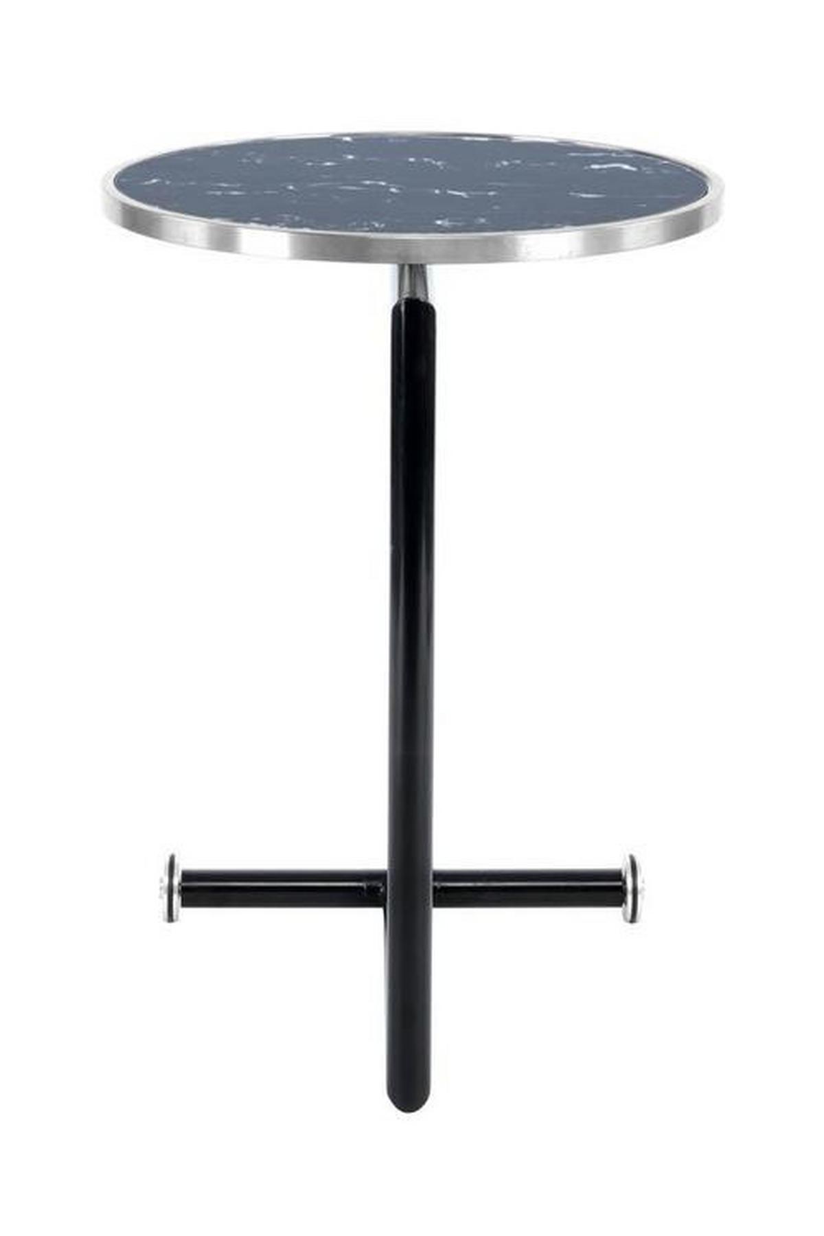 Beistelltisch Rund Servant Schwarz/Silberfarben - Silberfarben/Schwarz, Basics, Glas/Metall (46/46/62cm) - Kayoom