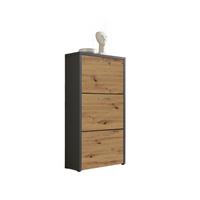 Schuhkipper Siena - Anthrazit/Silberfarben, MODERN, Holzwerkstoff (61/115/25cm) - MID.YOU
