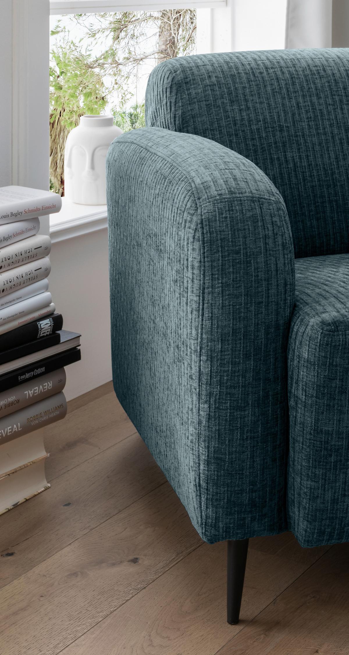 Sessel Marone Blau B: 85cm - Blau/Schwarz, MODERN, Textil (85/76/90cm) - Livetastic