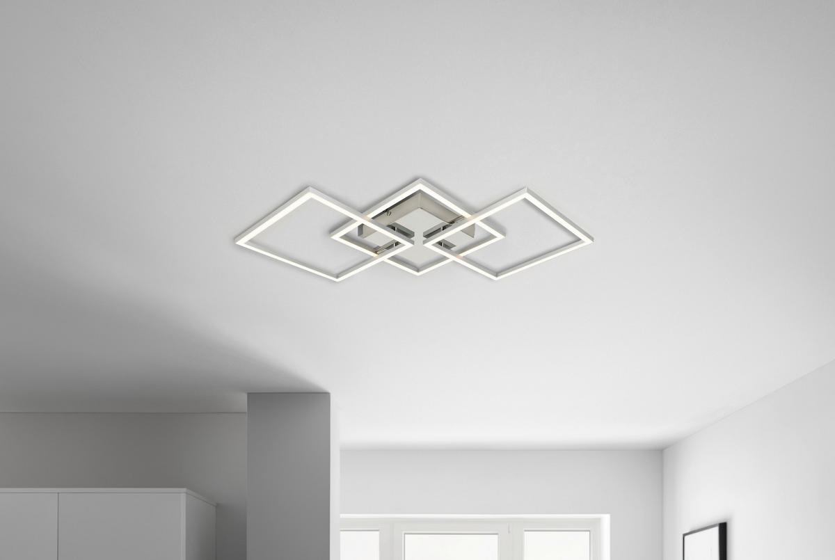 Stropní LED svítidlo OLPÜ, Š: 95cm - barvy hliníku, Moderní, kov/plast (72,4/35,4/5,2cm) - Modern Living
