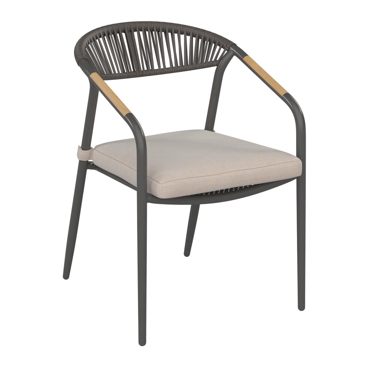 ZAHRADNÍ ŽIDLE MAXI - přírodní barvy/antracitová, Moderní, kov/dřevo (55/80/62cm) - Mömax