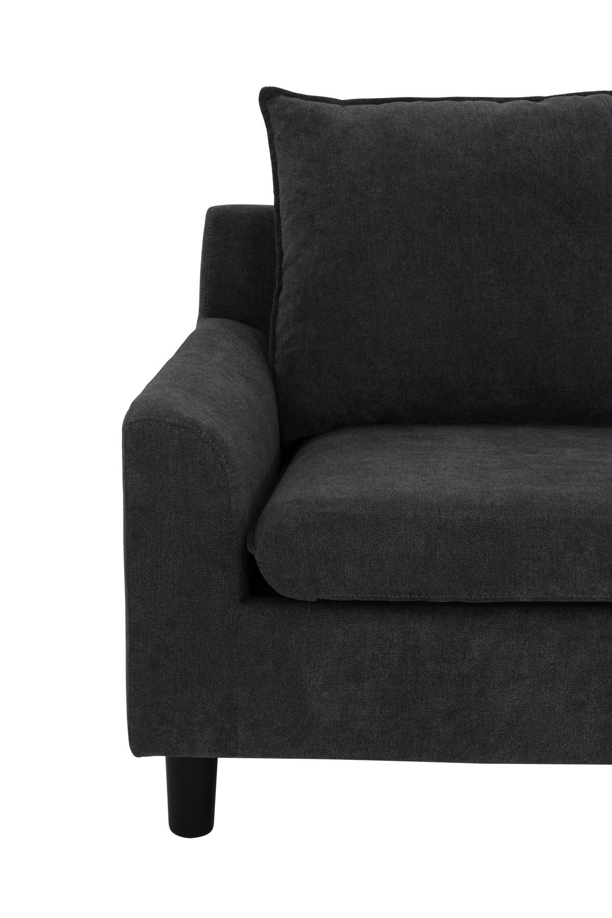 Ecksofa Milly - Dunkelgrau/Schwarz, MODERN, Textil (207/138cm) - P & B