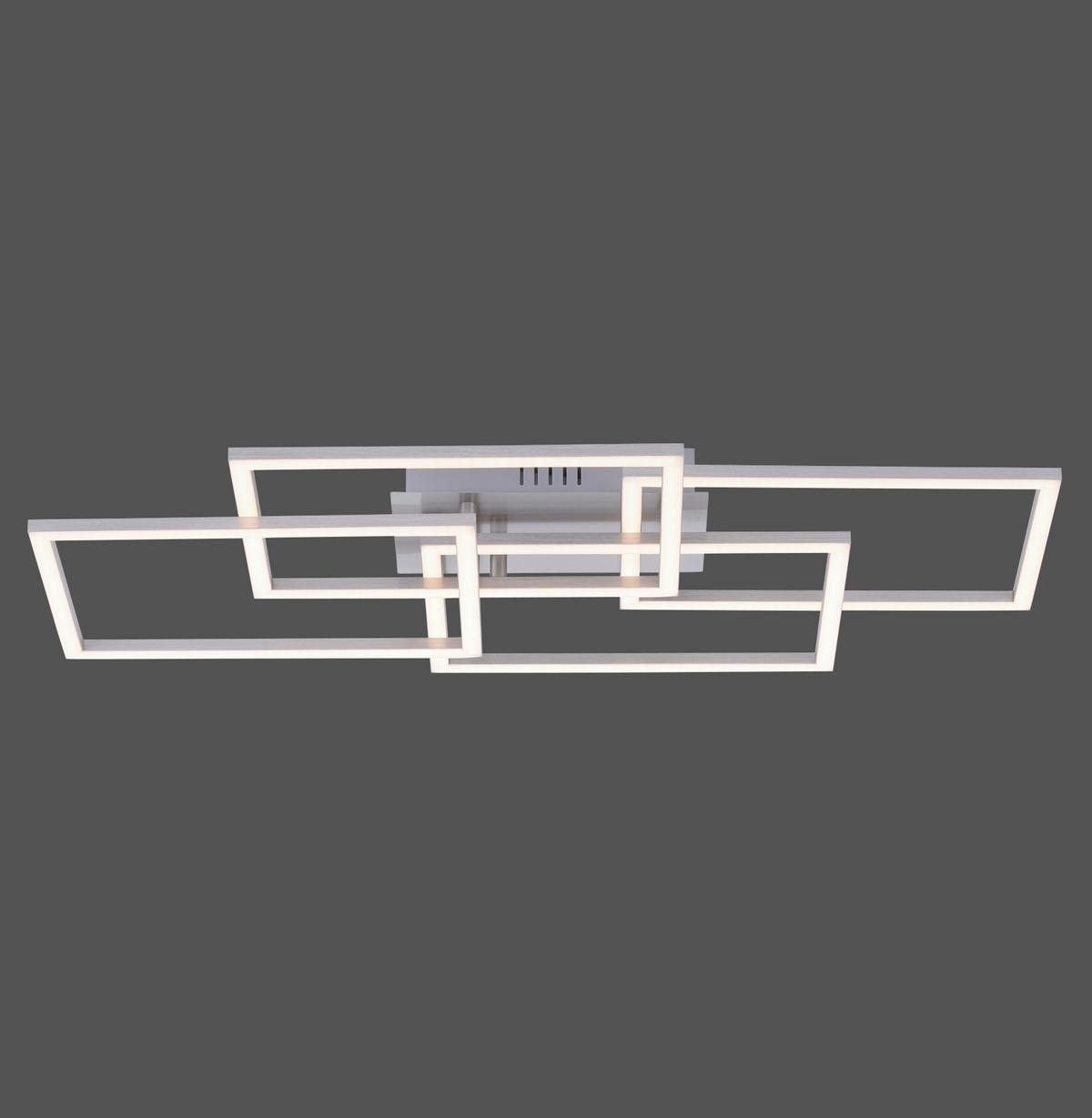 LED-Deckenleuchte Iven L: 70 cm dimmbar mit Memory-Funktion - Alufarben, Design, Kunststoff/Metall (70/34,5/9,5cm)