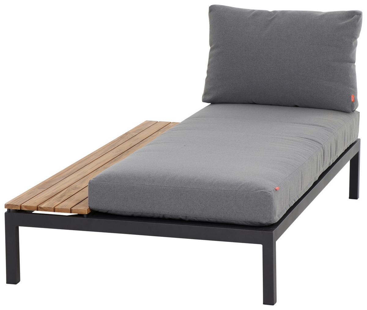 Sonneninsel Grau Teakholz/Metall/Textil - Anthrazit/Grau, KONVENTIONELL, Holz/Textil - Siena Garden