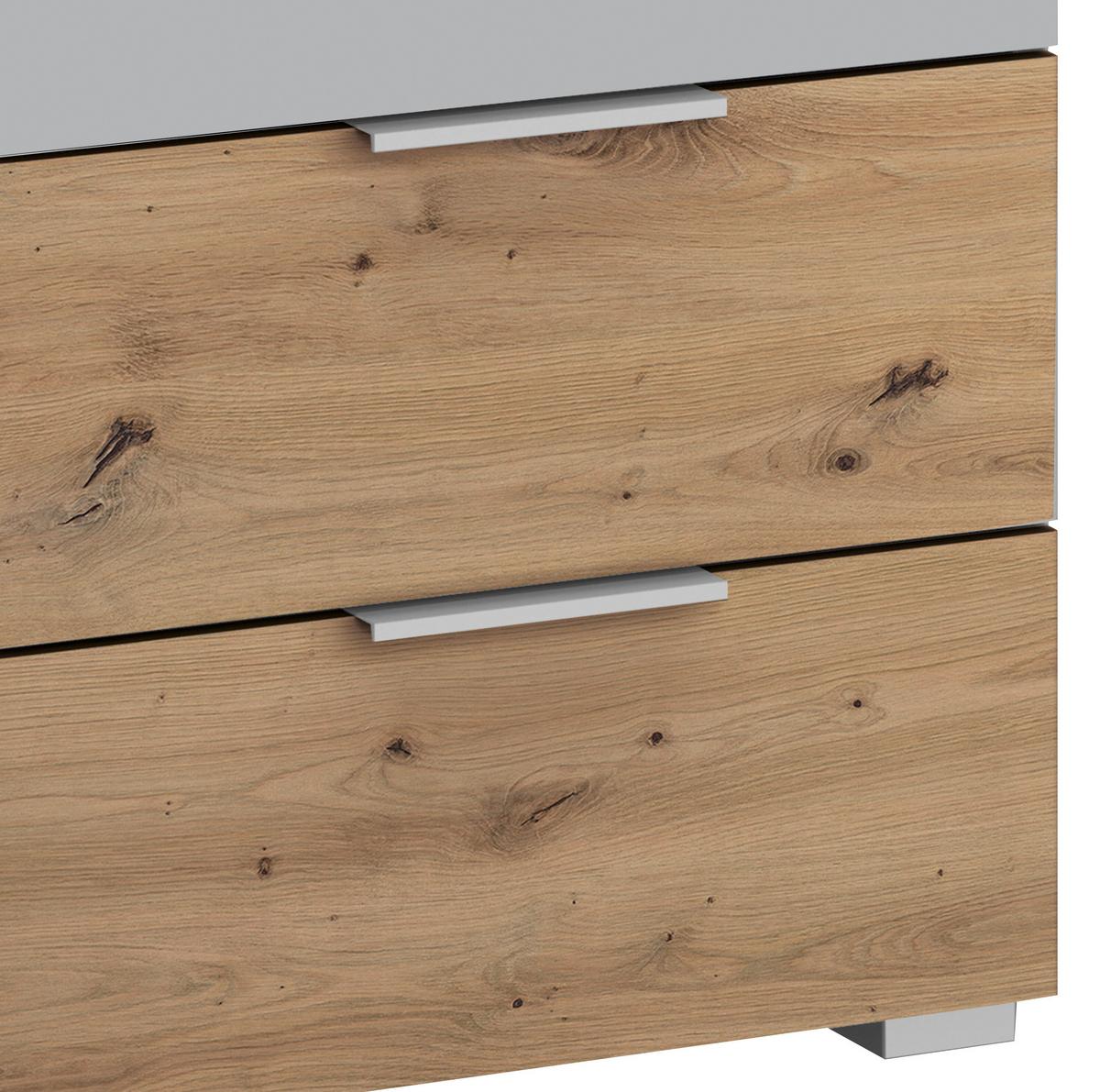 Nachtkästchen Hellgrau H: 62 cm Alabama Extra - Hellgrau/Alufarben, MODERN, Holzwerkstoff (47/62/42cm)
