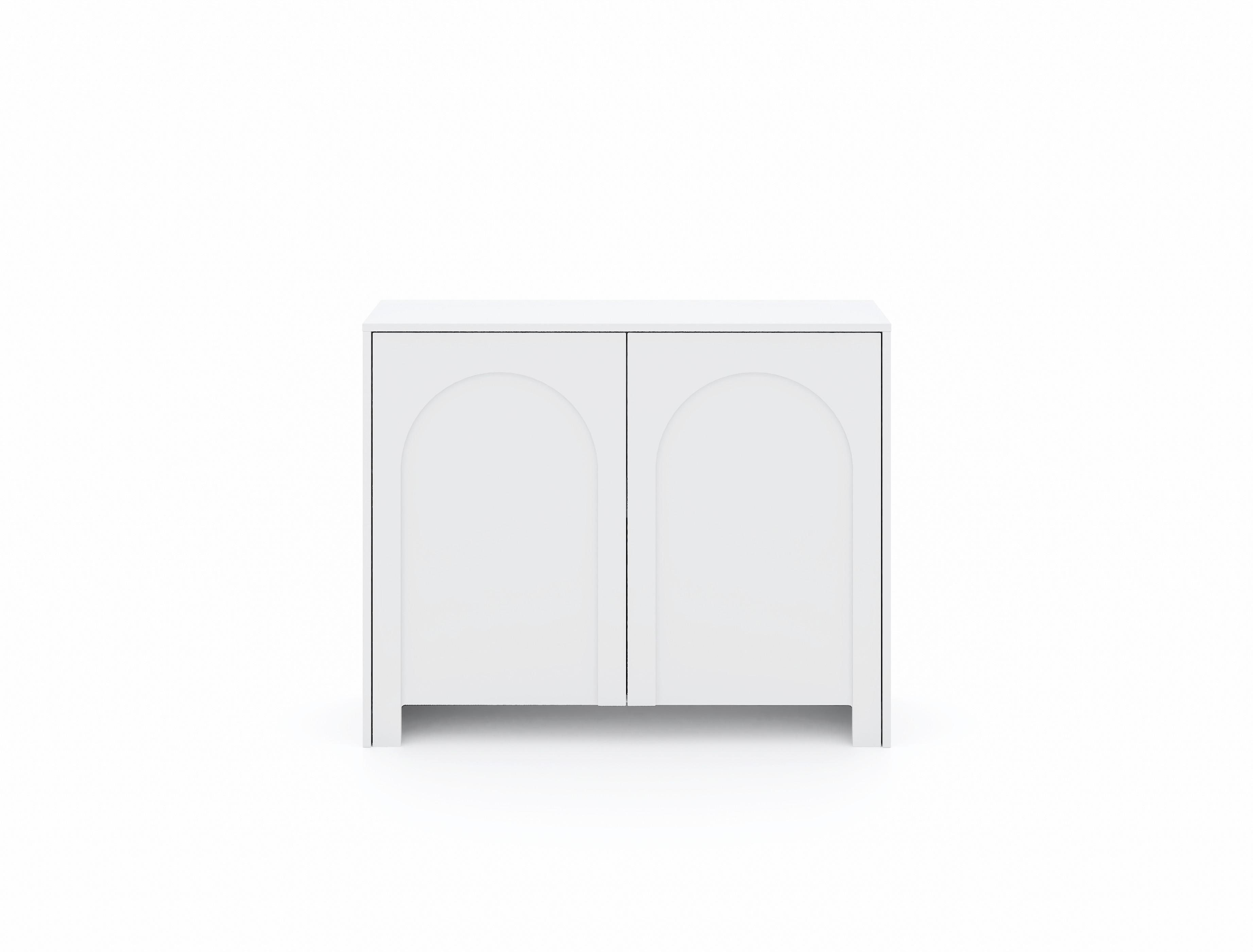 Bílá komoda, bezúchytkové otevíraní, š: 100 cm - bílá, Design, kompozitní dřevo (100/81/35cm)