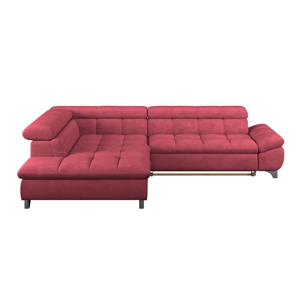 Ecksofa Gemini Chenille Rot, B: 234cm - Chromfarben/Rot, KONVENTIONELL, Textil (234/312cm)