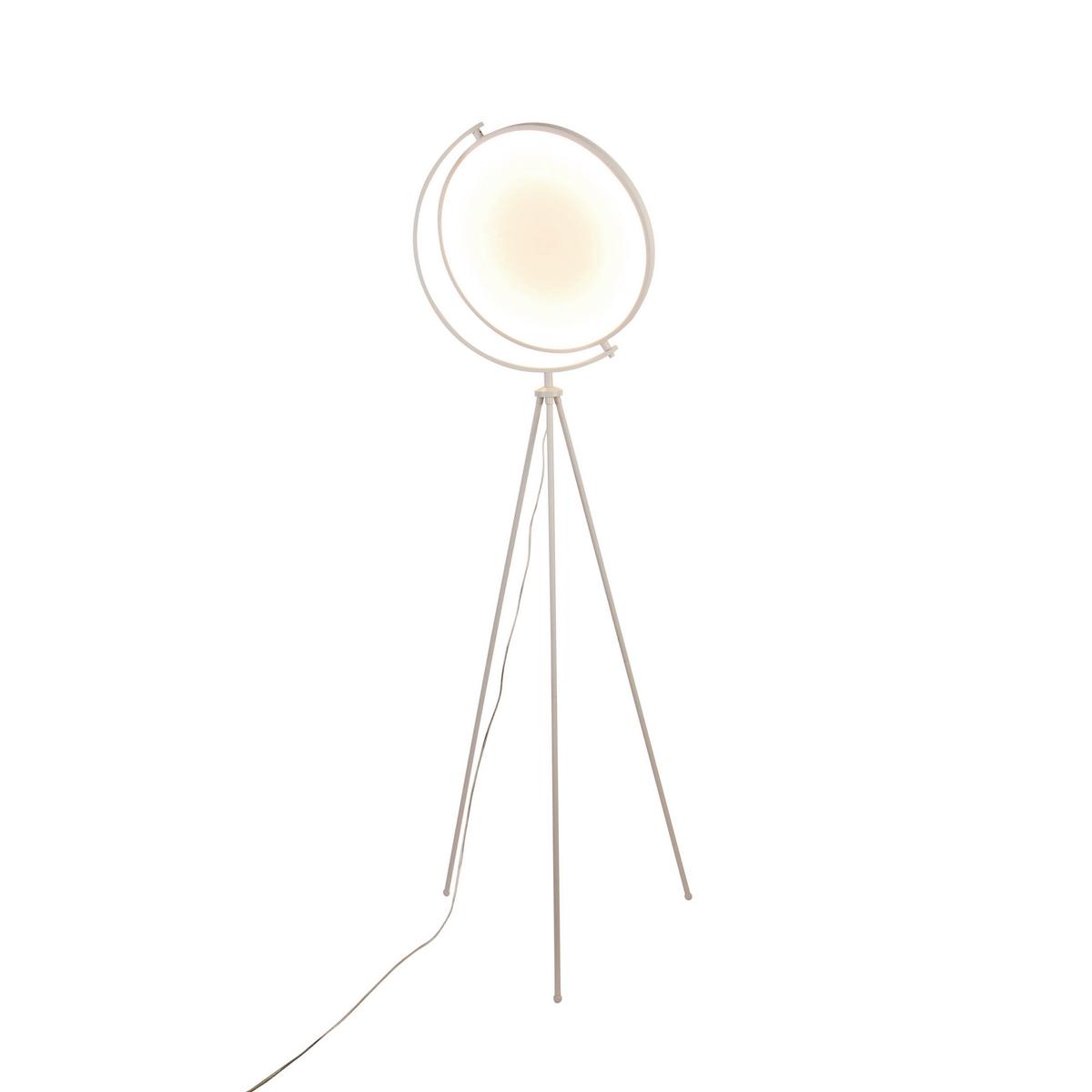 Led-stehlampe Munega Weiß Rund - Weiß, Design, Kunststoff/Textil (41/156cm) - Näve