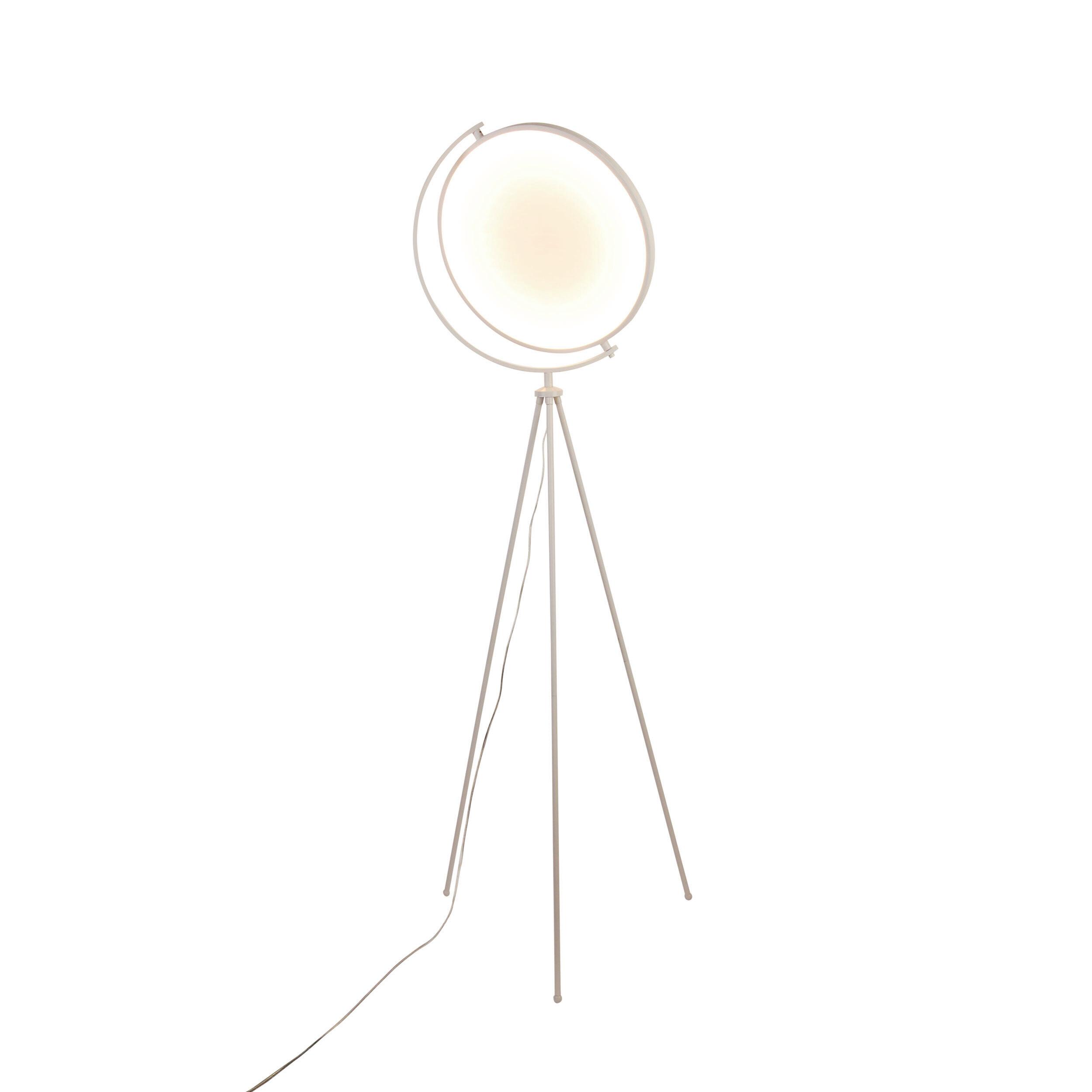 Led-stehlampe Munega Weiß Rund