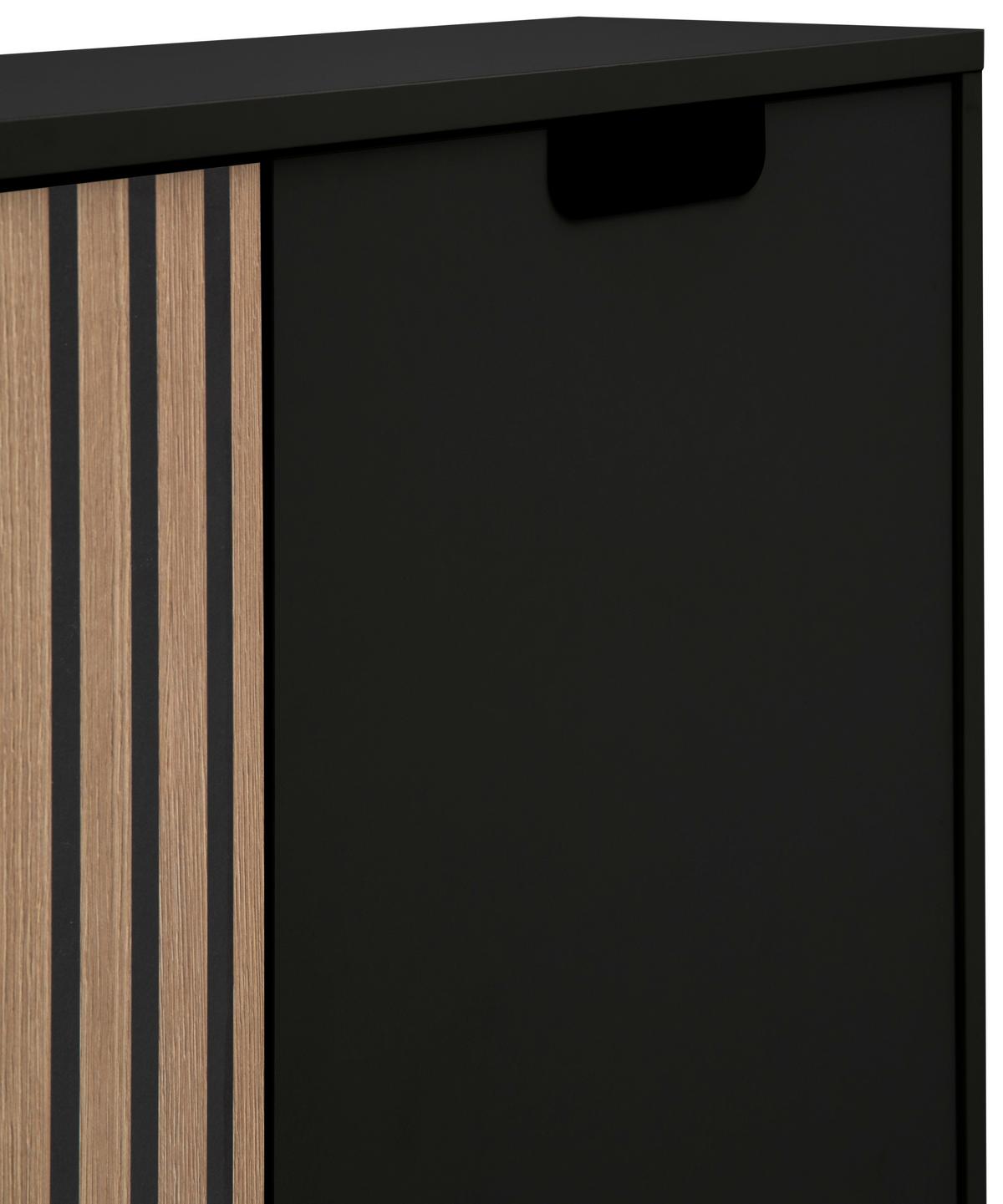 Highboard Schwarz/eichefarben B: 59,8 Cm - Eichefarben/Schwarz, Design, Holzwerkstoff (59,8/124/19,55cm) - MID.YOU
