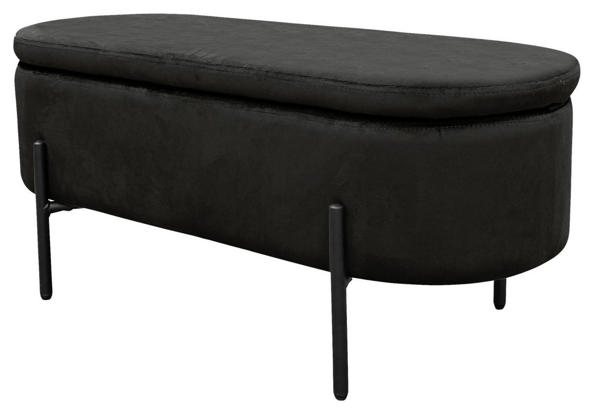 Sitzbank Nova Schwarz B: 95 cm - Schwarz, Design, Textil/Metall (95/42/37,5cm) - MID.YOU
