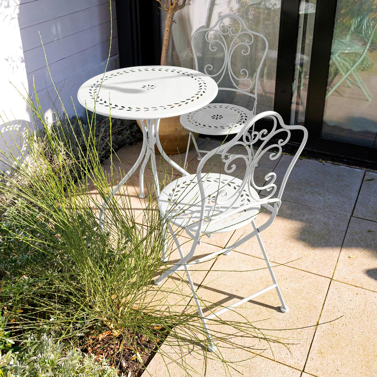 Gartenset Marilou Weiss - Weiß, Basics, Metall (60/74,5cm) - Ambia Garden