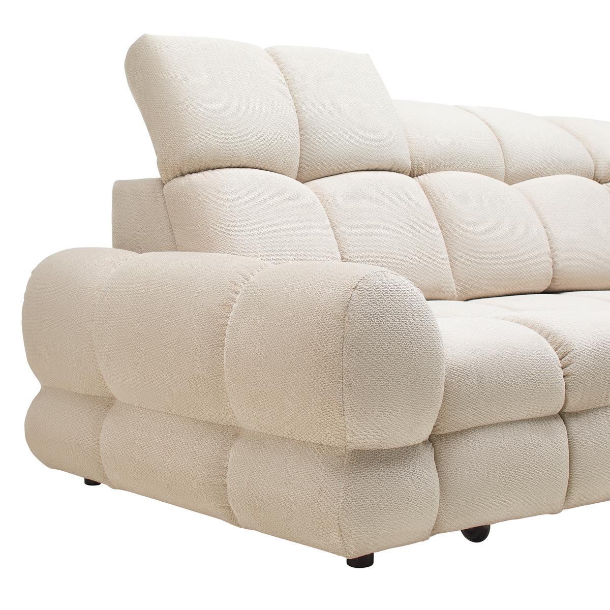 Rohová sedačka TOLLO L, pravá, béžová, elektrický výsuv - čierna/béžová, Modern, drevo/kompozitné drevo (302/217cm) - Premium Living