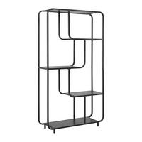 REGÁL BEND -EXKLUSIV- - čierna, Modern, kov/kompozitné drevo (100/180/33cm) - Mömax