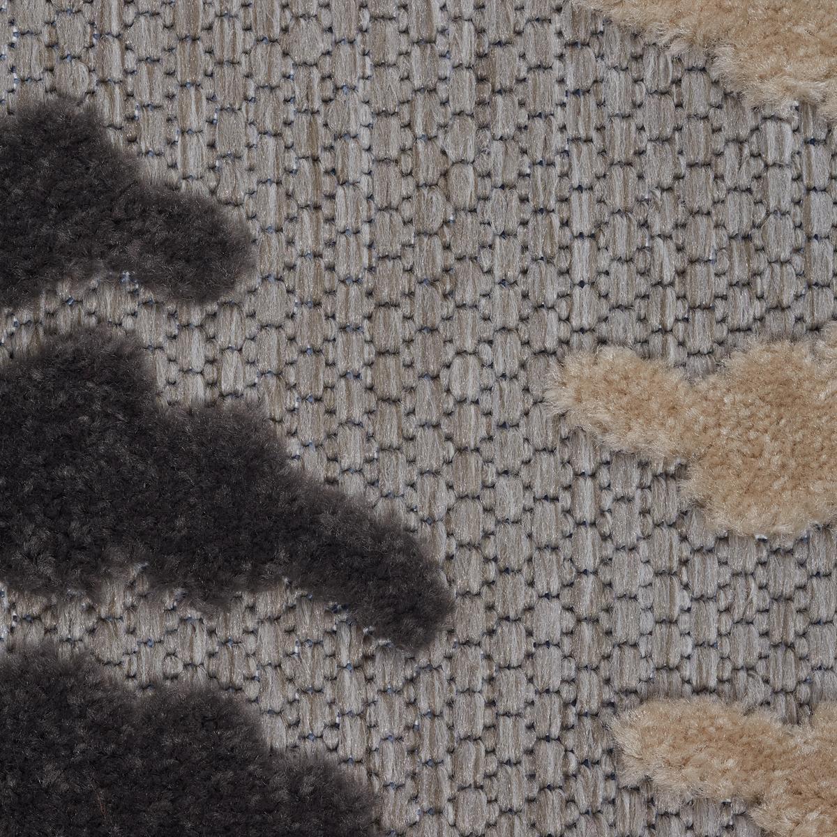 Flachwebteppich Grau Mit Federn Hattie 80x150 cm - Grau, ROMANTIK / LANDHAUS, Textil (80/150cm) - James Wood