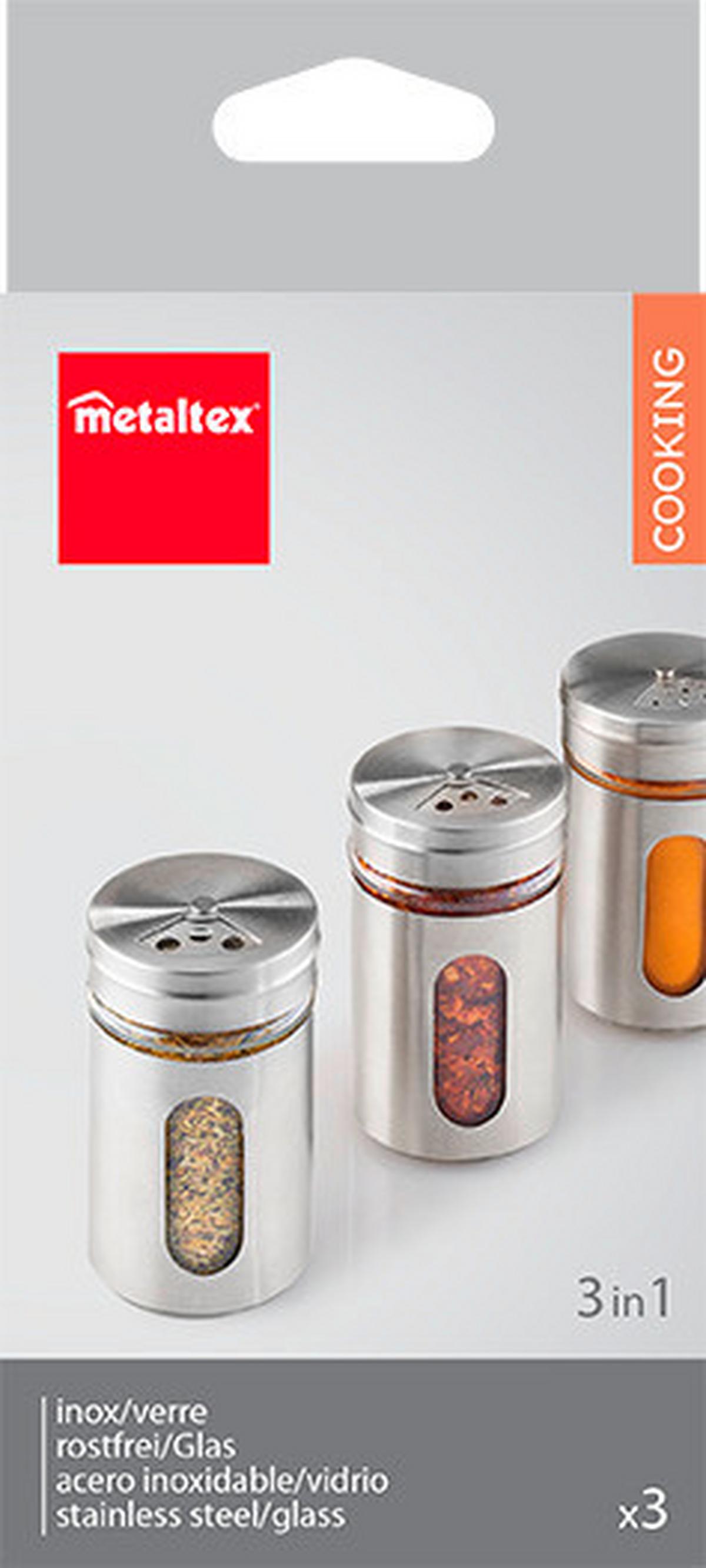 Fűszertartó Készlet 3db-Os - műanyag/fém (5,5/6cm) - Metaltex