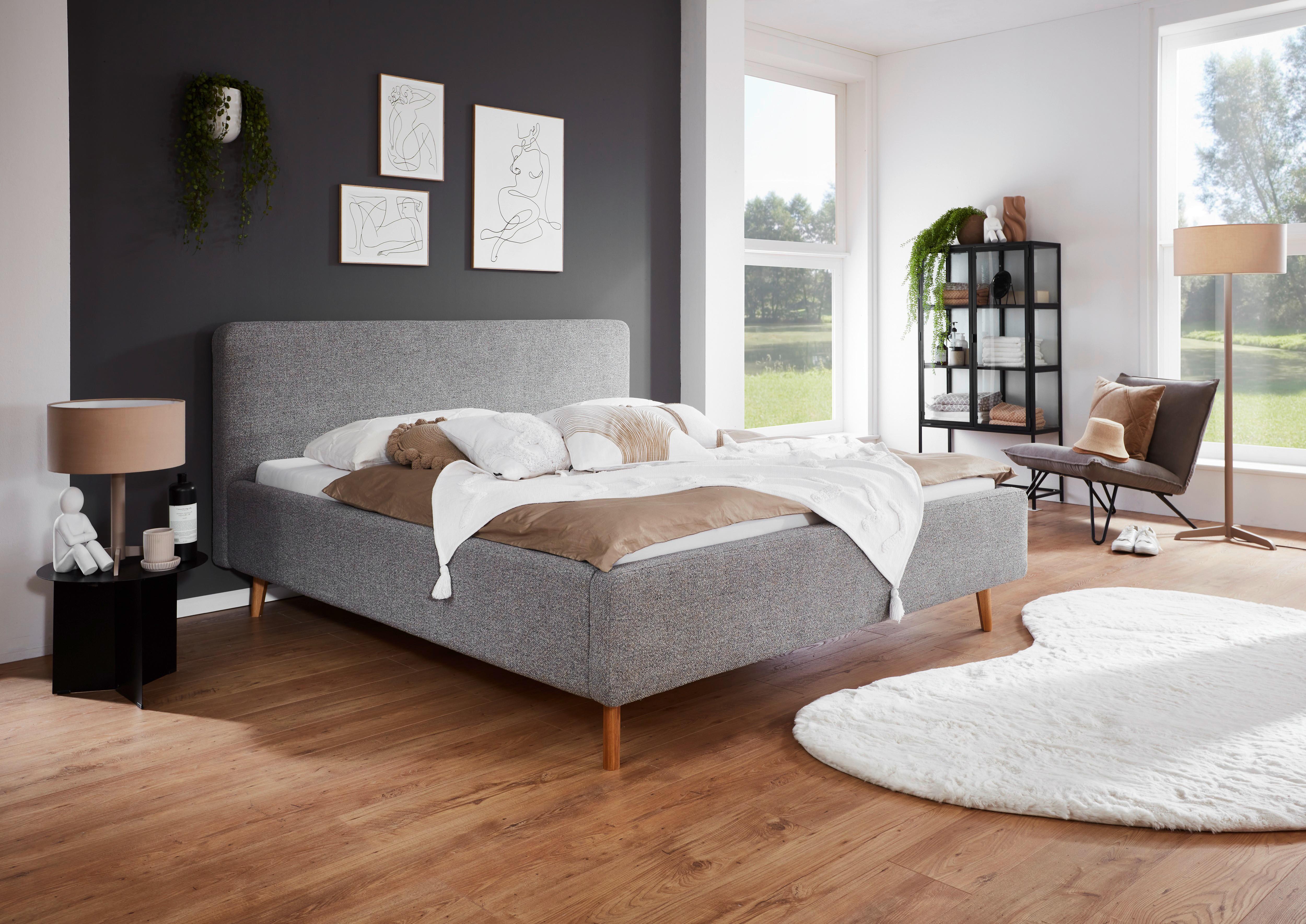 Polsterbett Mattis Herve Grau 160x200cm - Eichefarben/Grau, Design, Textil (160/200cm) - MID.YOU