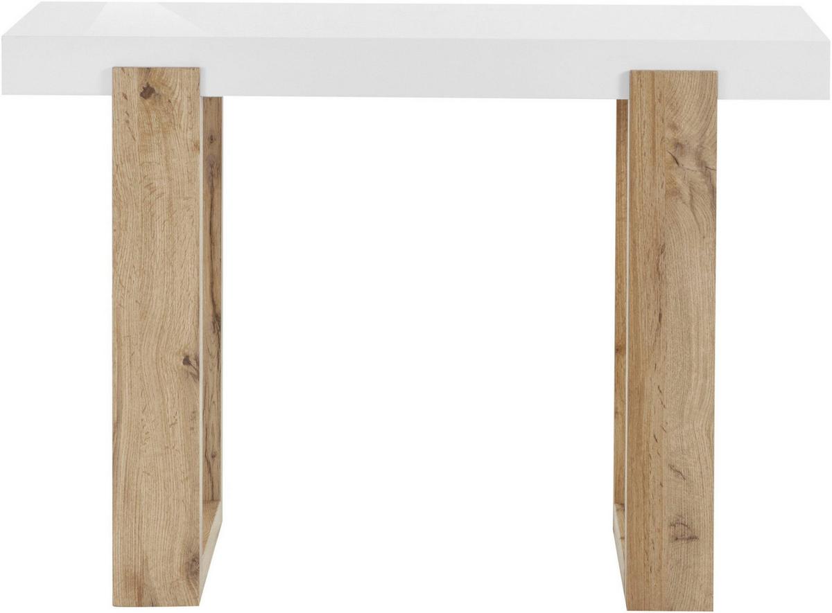 Konsole Solid Weiß 110 cm - Edelstahlfarben/Weiß, Design, Holzwerkstoff (110/40/76cm) - MID.YOU
