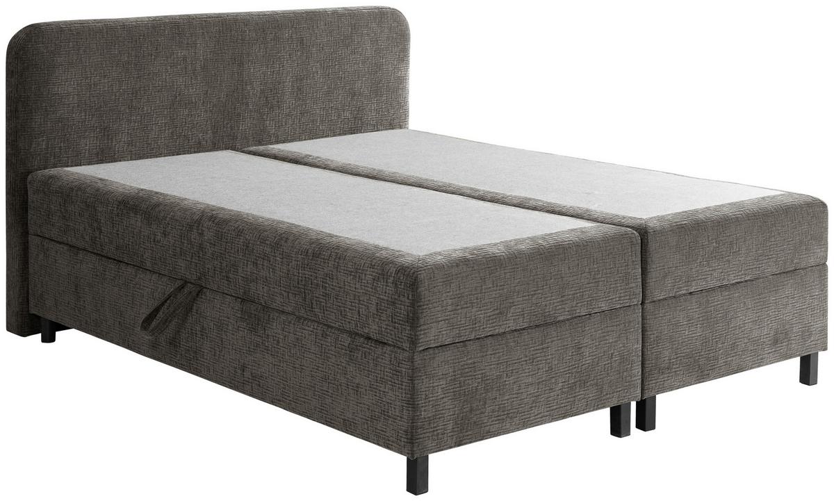 Boxbett Mit Topper & Bettkasten 180x200 Viva - Schwarz/Grau, MODERN, Holz/Kunststoff (180/200cm) - MID.YOU