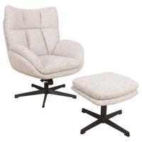 Relaxsessel Houston Webstoff beige, B: 76cm - Beige/Schwarz, MODERN, Textil/Metall (76/101/87cm)