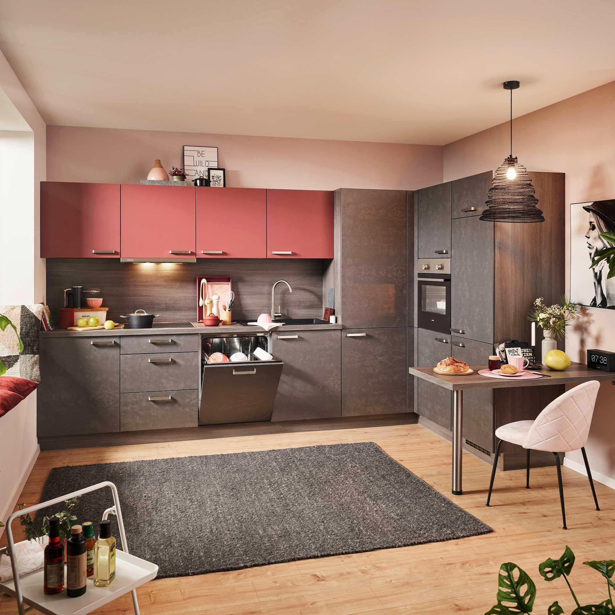 Einbauküche Base/Win - MODERN, Holzwerkstoff (365/185cm) - Express