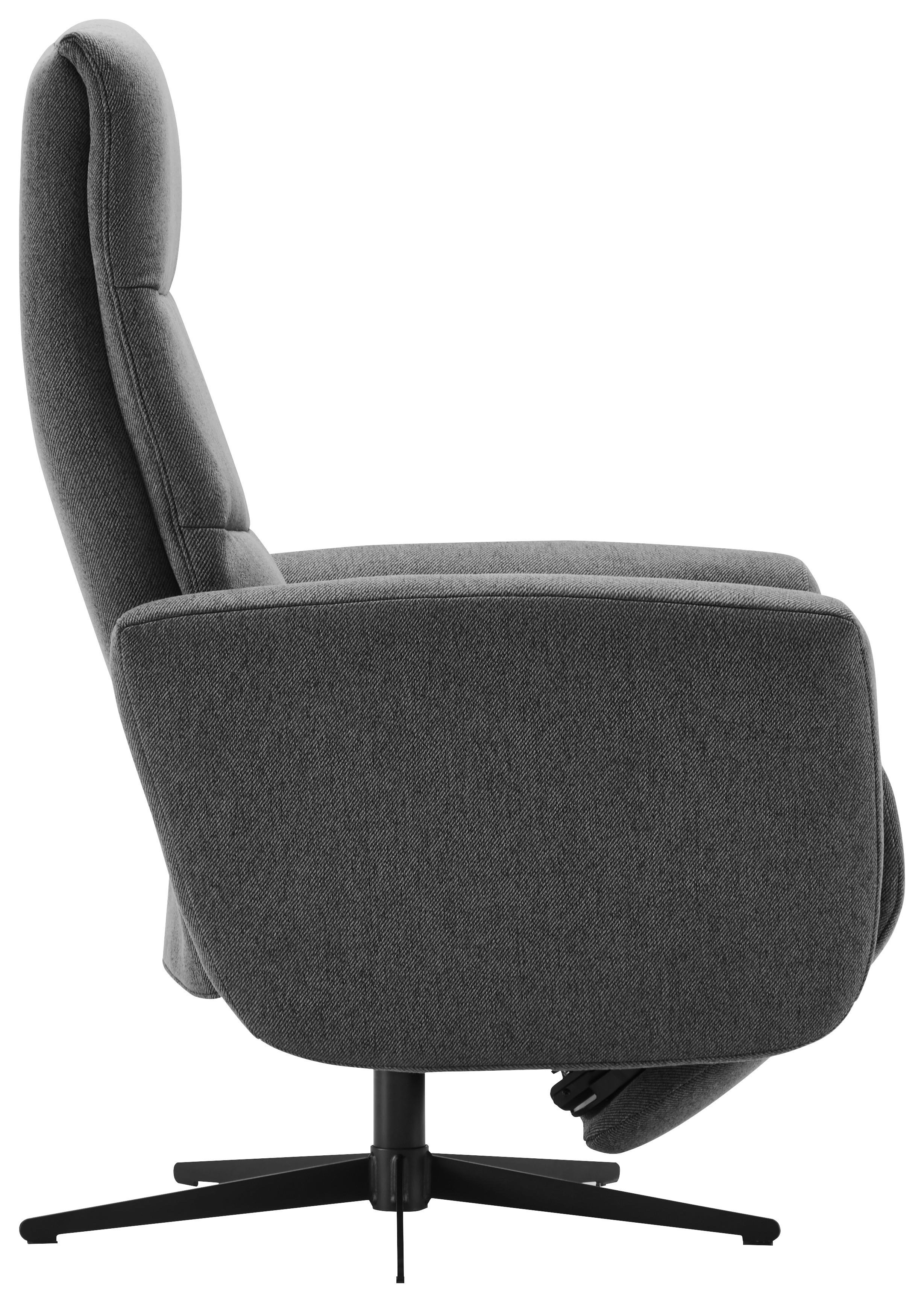 Fernsehsessel Mit Relaxfunktion Park Stoffbezug Dunkelgrau - Dunkelgrau/Schwarz, Design, Textil (76/104/77cm) - Livetastic