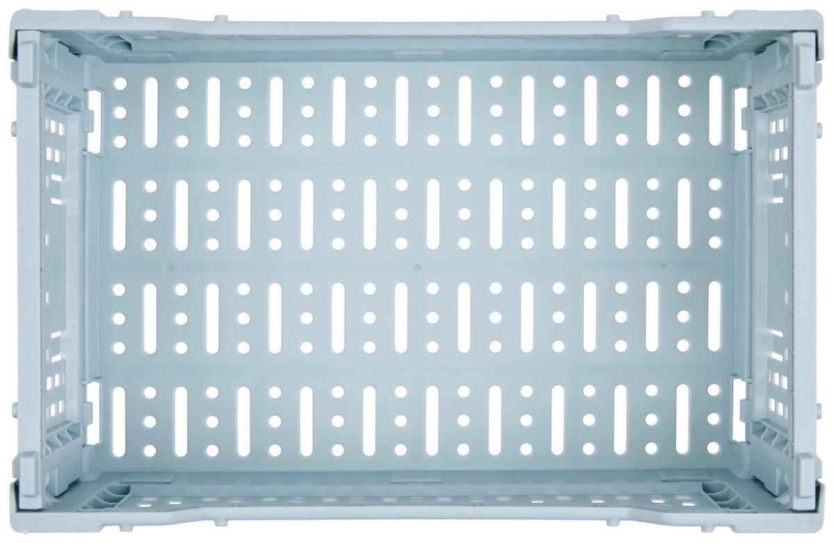 Faltbox Chaline Kunststoff 27x17x10,5 Cm - Blau/Weiß, Basics, Kunststoff (27/10,5/17cm) - Homezone