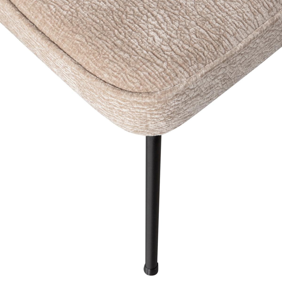 Stuhl-Set Vogue Sandfarben B: 50cm - Sandfarben/Schwarz, MODERN, Textil/Metall (50/83/57cm) - Livetastic