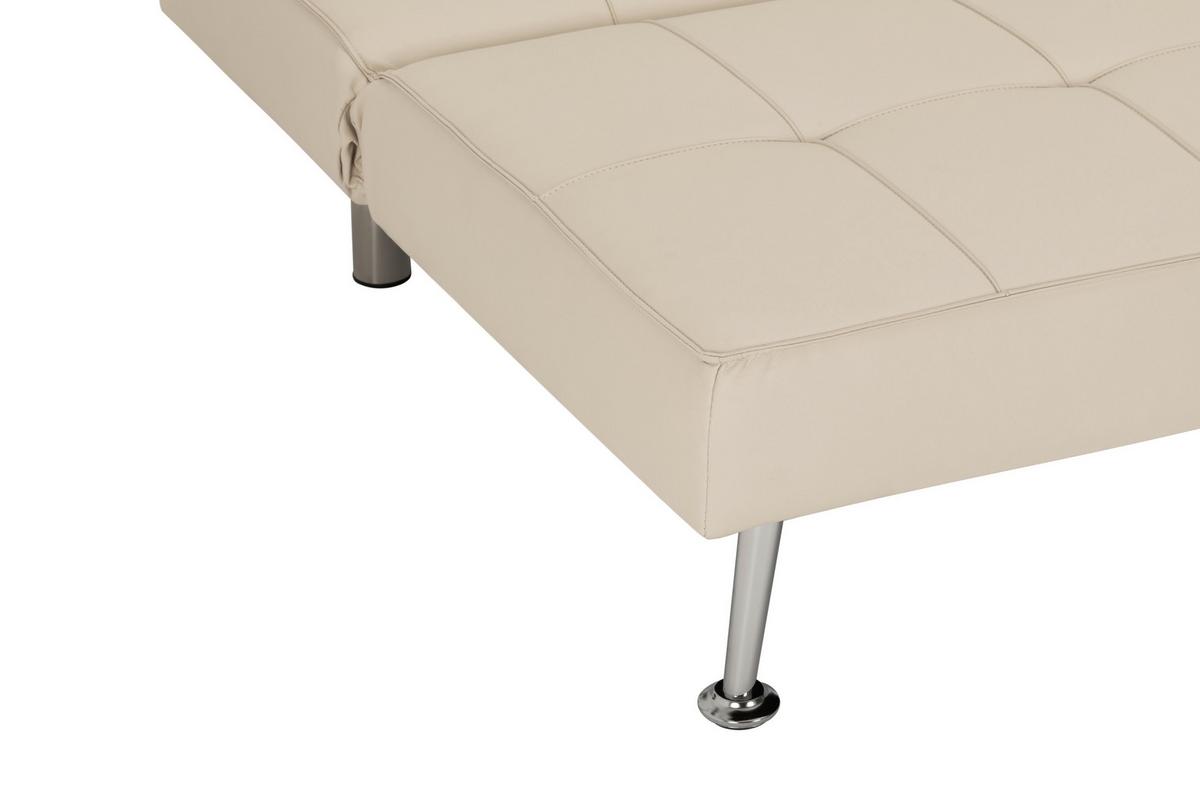 Schlafsofa Silva - Silberfarben/Creme, Basics, Textil (179/74/91cm) - P & B