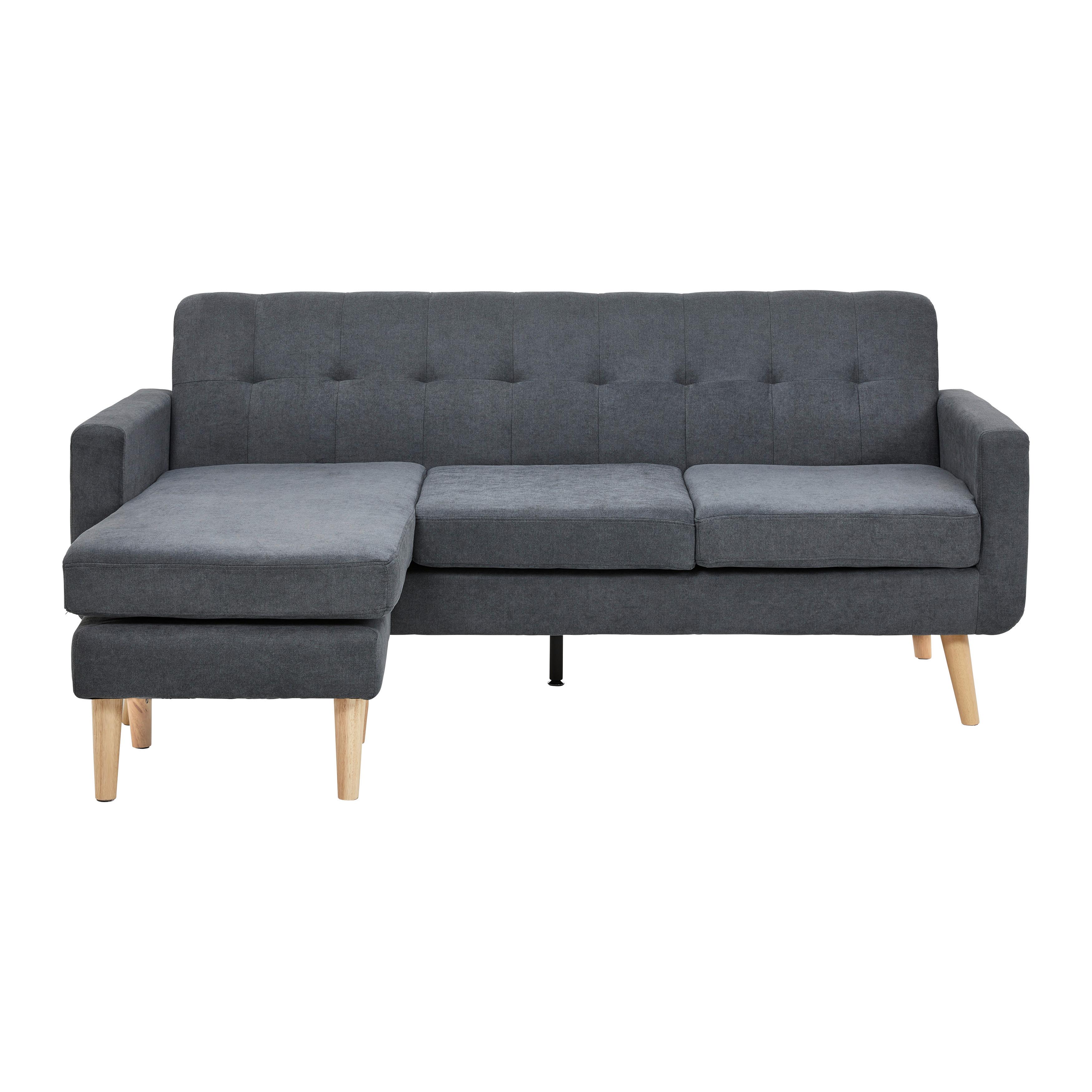 Sedací Souprava Tamara Tmavěšedá - tmavě šedá/přírodní barvy, Moderní, dřevo/textil (198/83/143cm) - Bessagi Home
