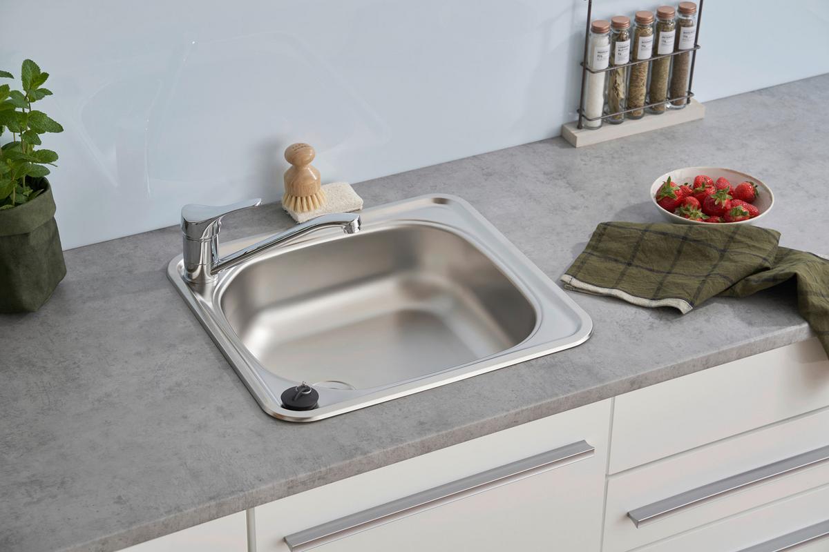 Spüle Dallas Edelstahl 46,5x15,5 cm - Edelstahlfarben, Basics, Metall (46,5/15,5/43,5cm) - Respekta