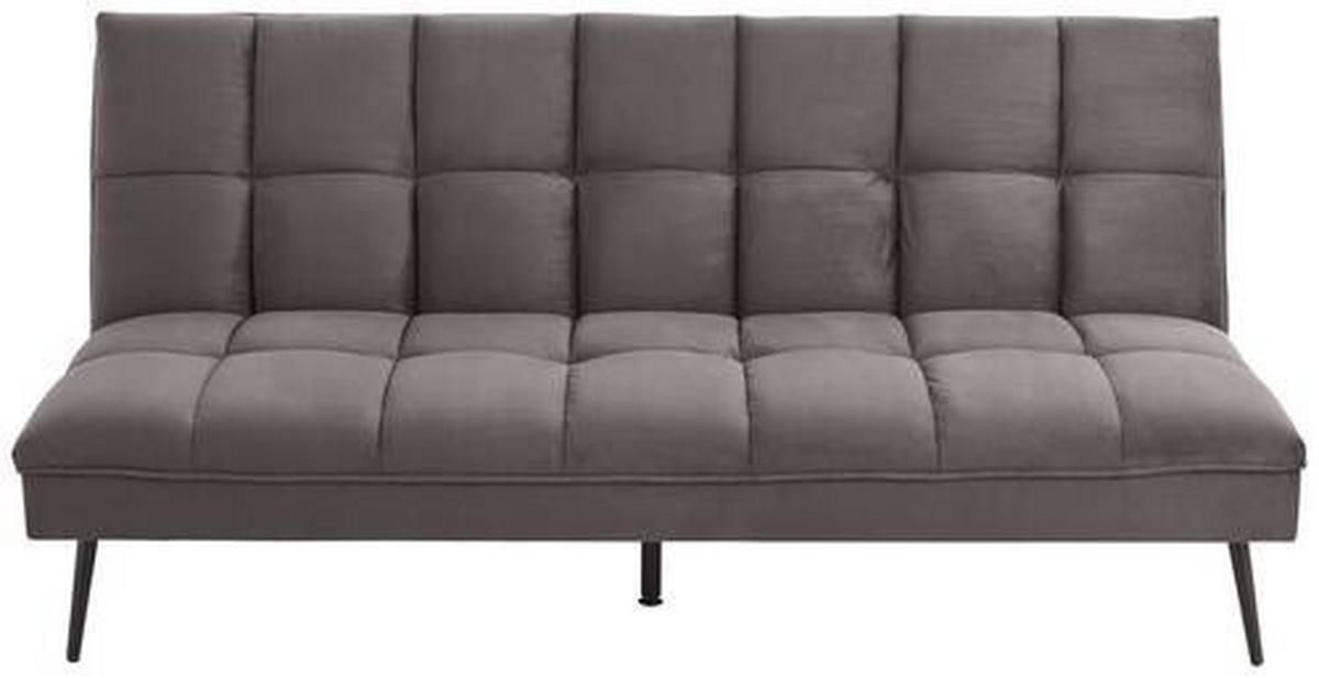 3-sitzer-sofa Mit Schlaffunkt. Pur Grau Samtbezug - Schwarz/Grau, MODERN, Textil (178/84/98cm) - MID.YOU