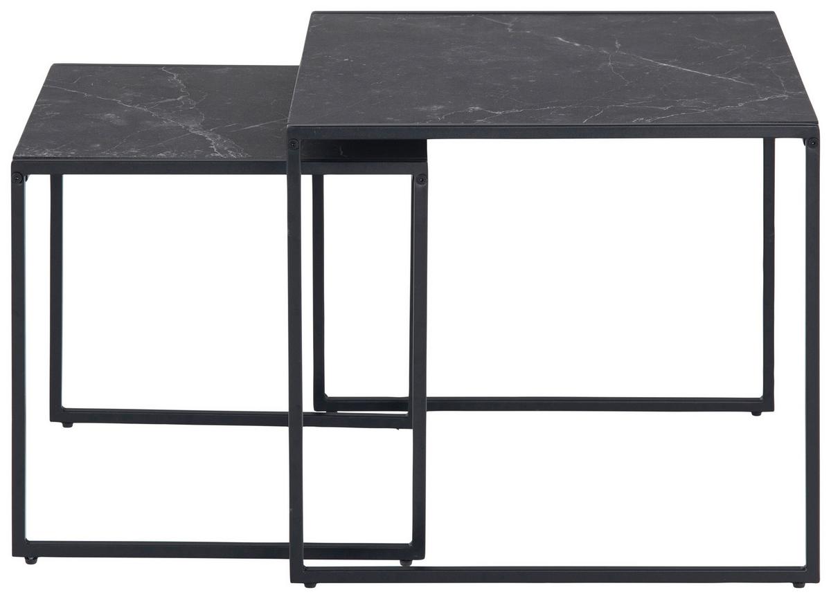Couchtisch 2er-set Infinity, Schwarz - Schwarz, MODERN, Holzwerkstoff/Metall (50/50/45cm) - MID.YOU
