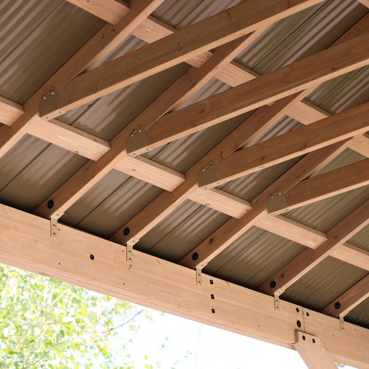 Pavillon Devon 490x315x371cm Wetterfest - Bronzefarben/Mokka, Basics, Holz/Metall (490/315/371cm)