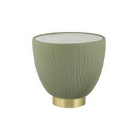 Beistelltisch Jokai 125 Grün - Goldfarben/Grün, Design, Textil/Stein (47/47/45cm) - Kayoom