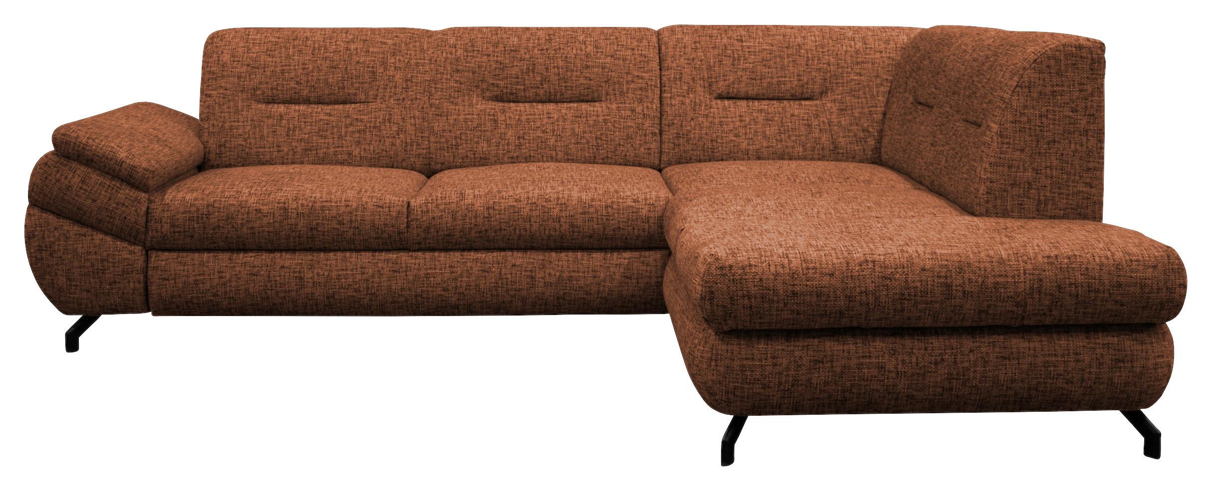 Ecksofa Imo Rostfarben 274x201 Cm - Rostfarben/Schwarz, Design, Textil (274/201cm) - MID.YOU