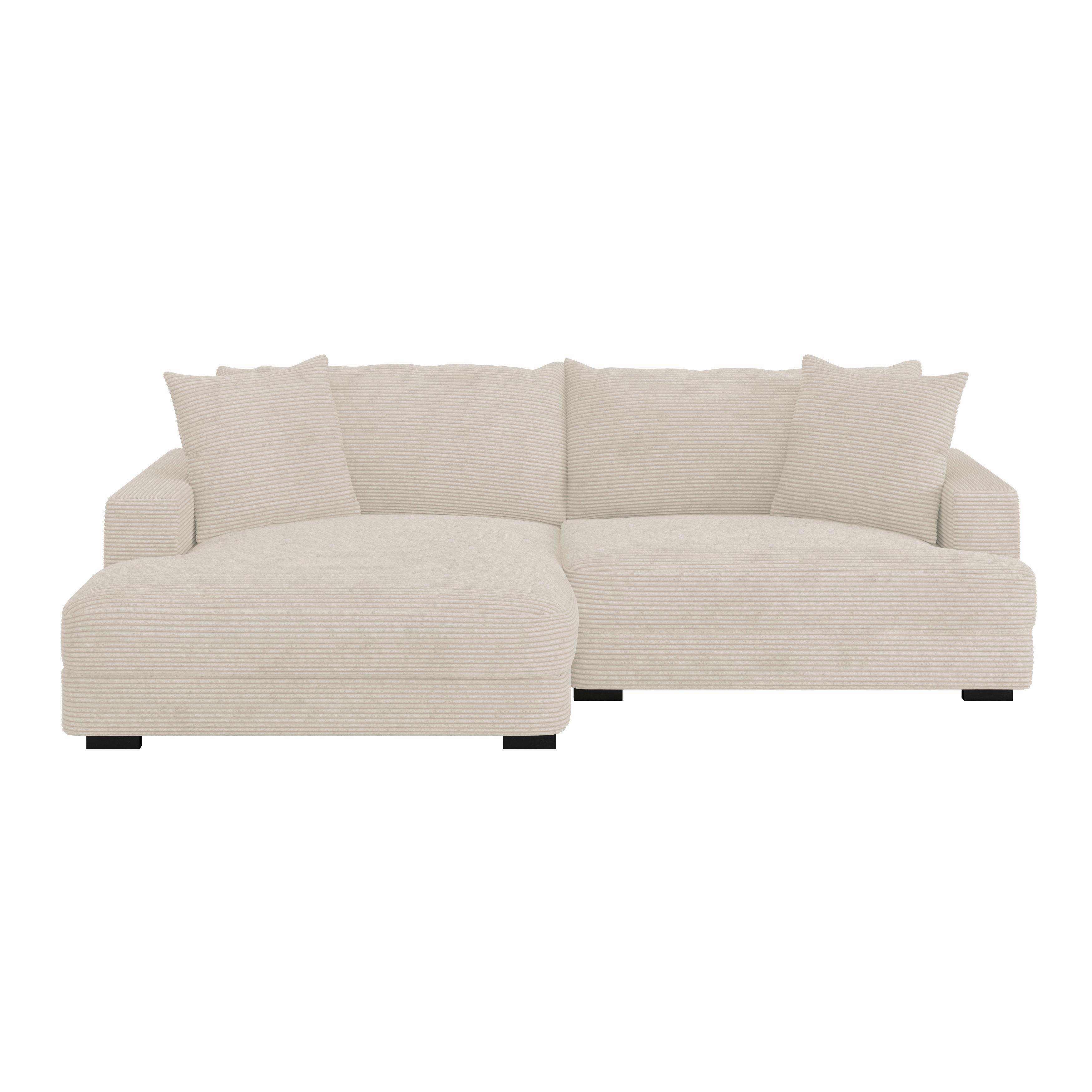 Ecksofa Pelle mit Kissen Beige Cord 180x265 cm - Beige/Schwarz, MODERN, Textil (180/265cm)