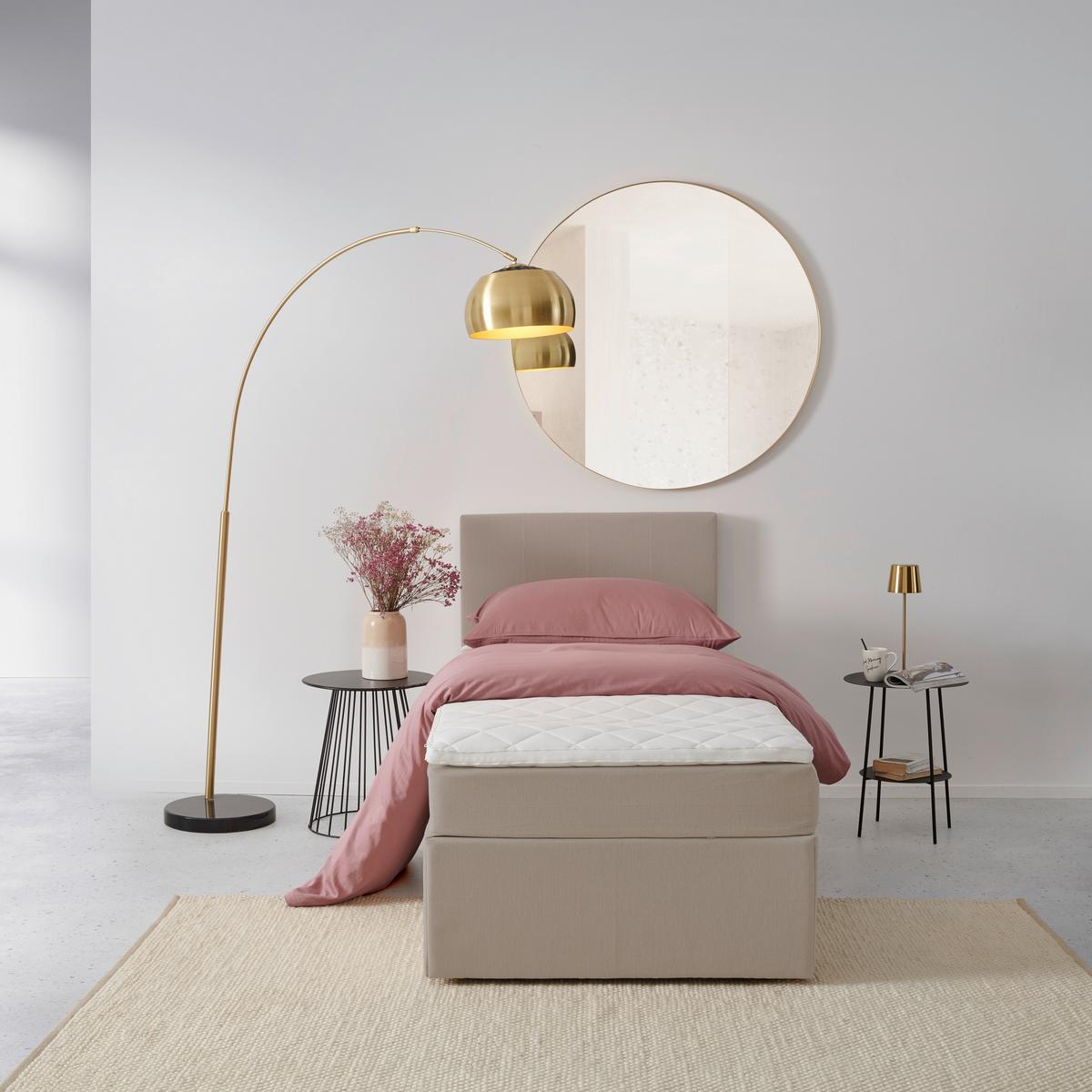 Boxbett mit Topper 90x200 cm Carolina Sandfarben - Sandfarben/Schwarz, Basics, Textil (90/200cm) - P & B