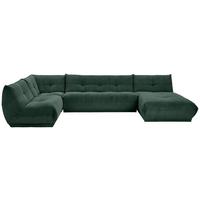 Wohnlandschaft Giselle Dunkelgrün U: 210x390x185 cm - Dunkelgrün, Trend, Textil (210/390/185cm) - Livetastic