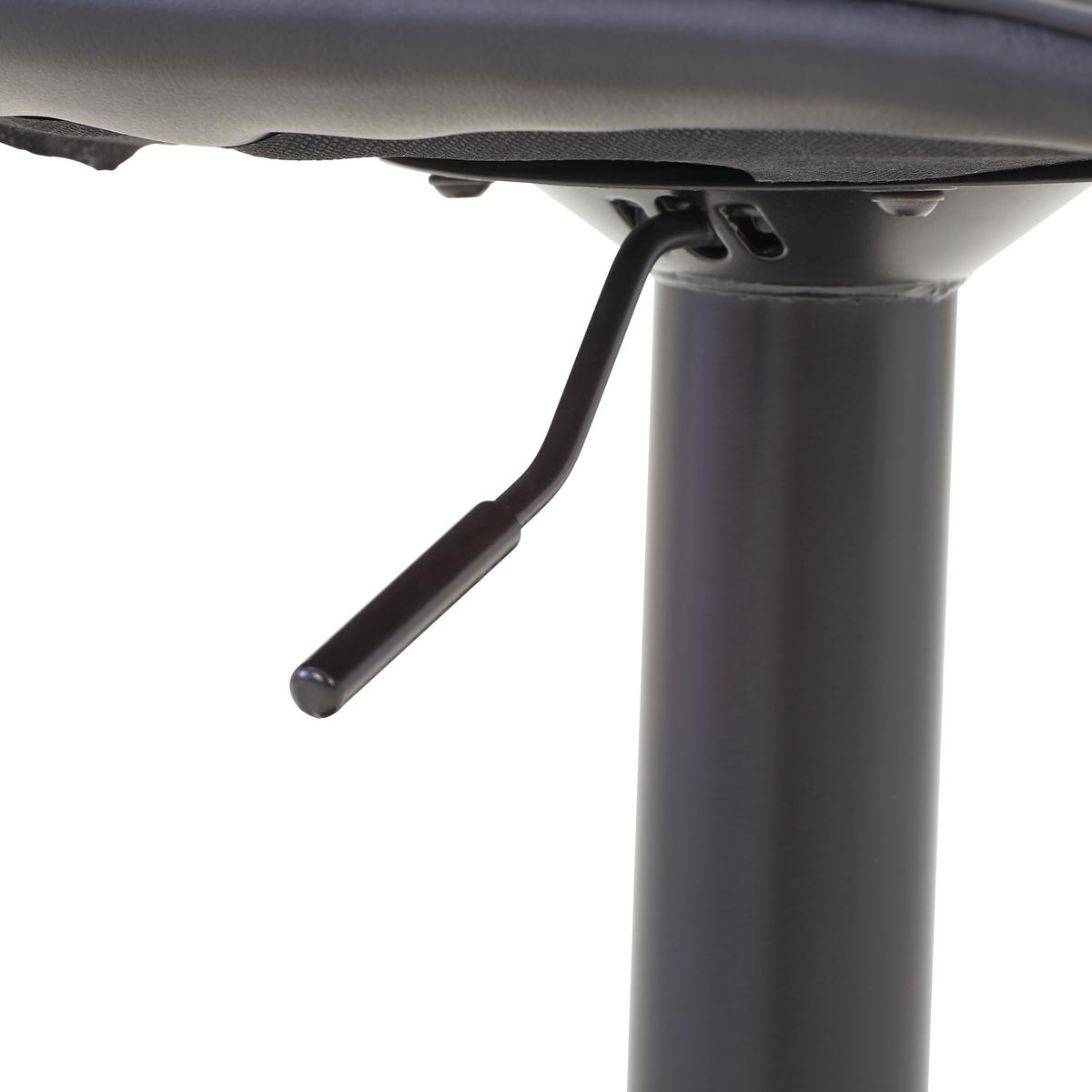 Barhocker Elias Schwarz höhenverstellbar, B: 42 cm - Schwarz, MODERN, Textil/Metall (42/109,5/52cm) - Livetastic